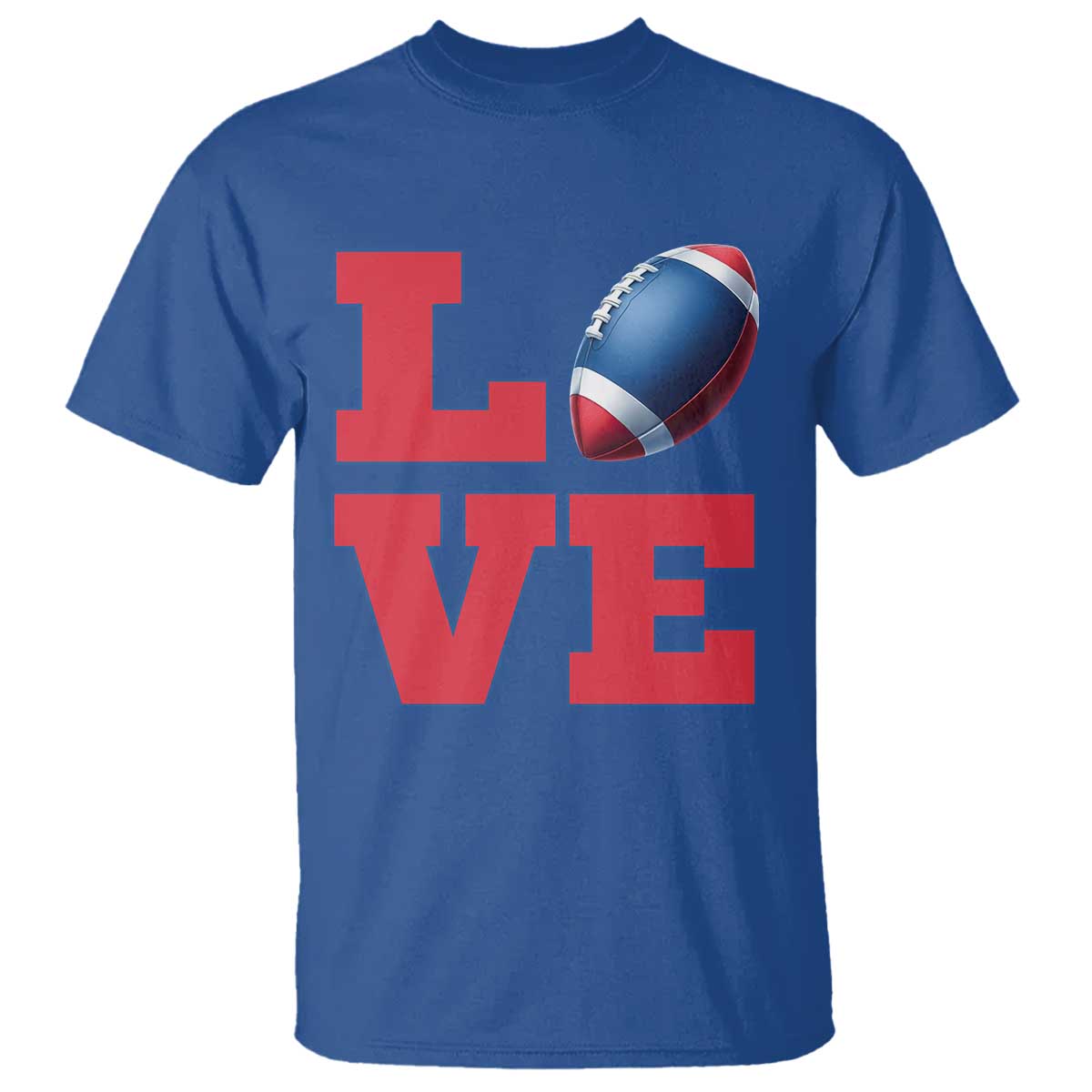 Love Football Fan Supporter T Shirt Gift For Game Day Lovers TS12 Royal Blue Print Your Wear