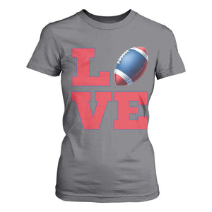 Love Football Fan Supporter T Shirt For Women Gift For Game Day Lovers TS12 Charcoal Print Your Wear