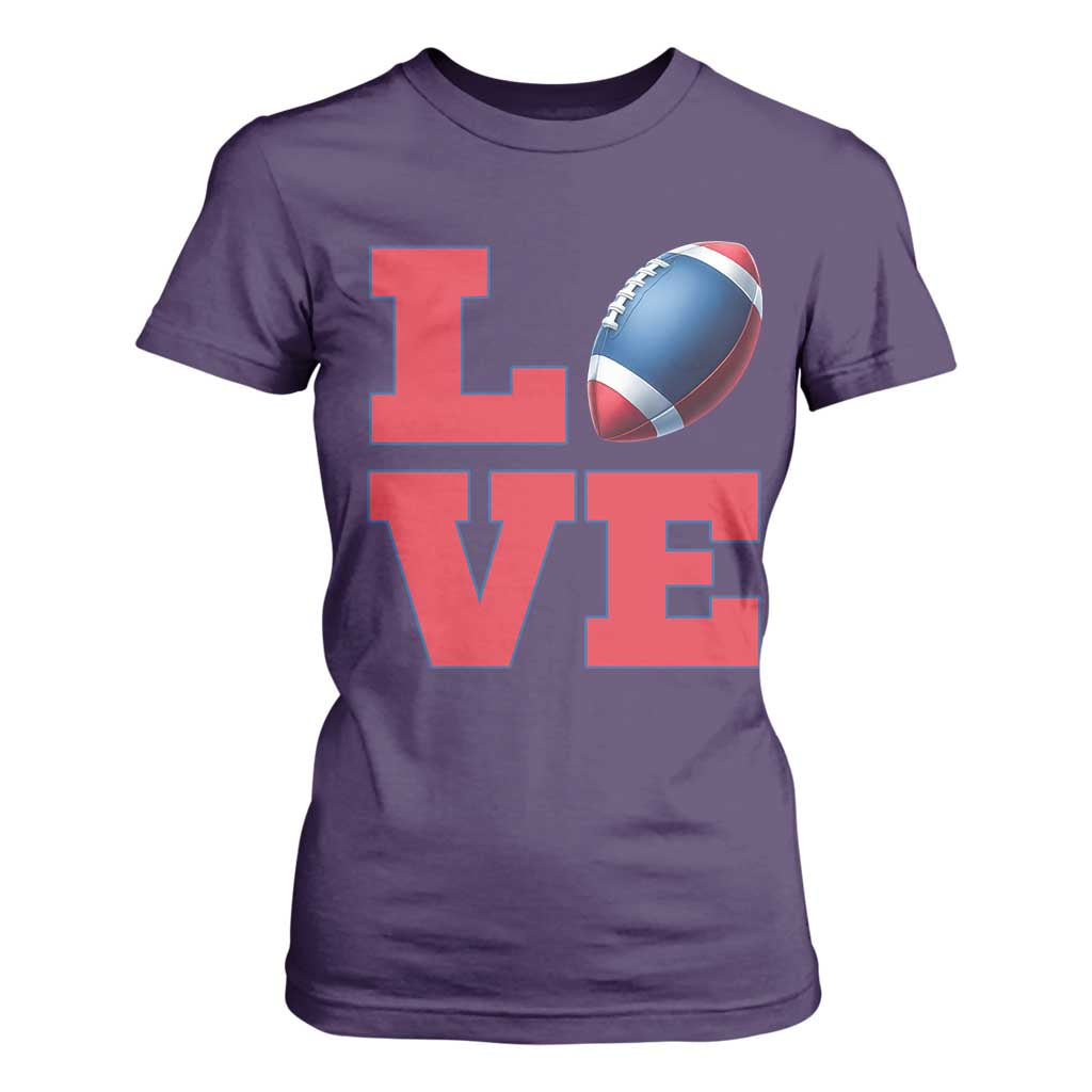 Love Football Fan Supporter T Shirt For Women Gift For Game Day Lovers TS12 Purple Print Your Wear