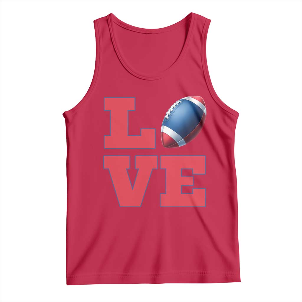 Love Football Fan Supporter Tank Top Gift For Game Day Lovers TS12 Red Print Your Wear