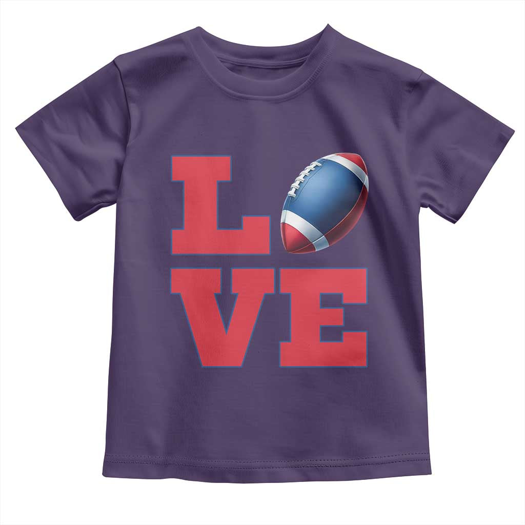 Love Football Fan Supporter Toddler T Shirt Gift For Game Day Lovers TS12 Purple Print Your Wear