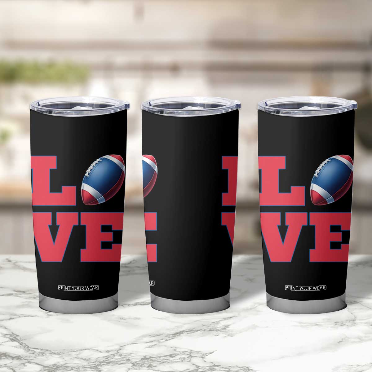 Love Football Fan Supporter Tumbler Cup Gift For Game Day Lovers TS12 Print Your Wear