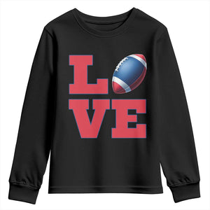Love Football Fan Supporter Youth Sweatshirt Gift For Game Day Lovers TS12 Black Print Your Wear