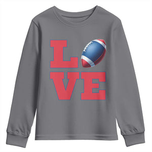Love Football Fan Supporter Youth Sweatshirt Gift For Game Day Lovers TS12 Charcoal Print Your Wear