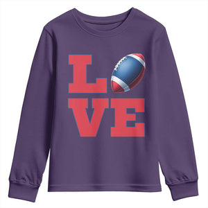 Love Football Fan Supporter Youth Sweatshirt Gift For Game Day Lovers TS12 Purple Print Your Wear