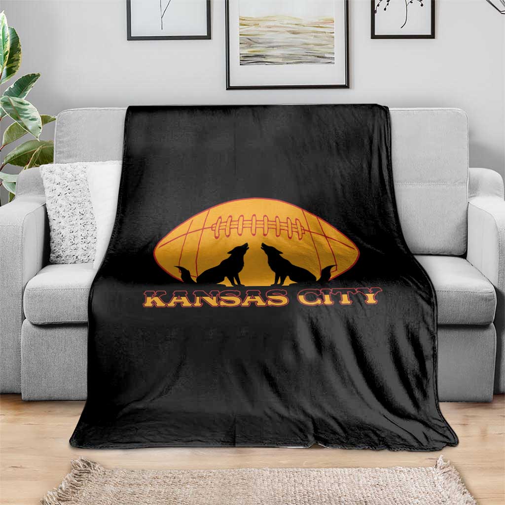 Football Lover Gift Throw Blanket Midwest Wolf Spirit TS12 Print Your Wear