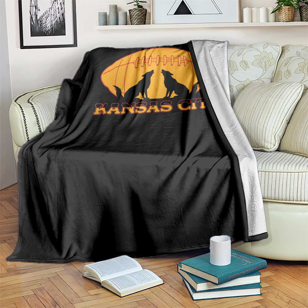 Football Lover Gift Throw Blanket Midwest Wolf Spirit TS12 Print Your Wear