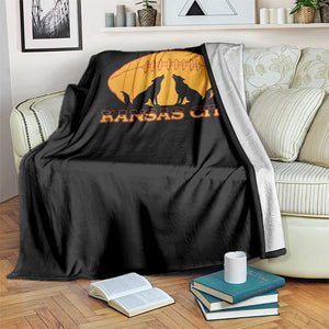 Football Lover Gift Throw Blanket Midwest Wolf Spirit TS12 Print Your Wear