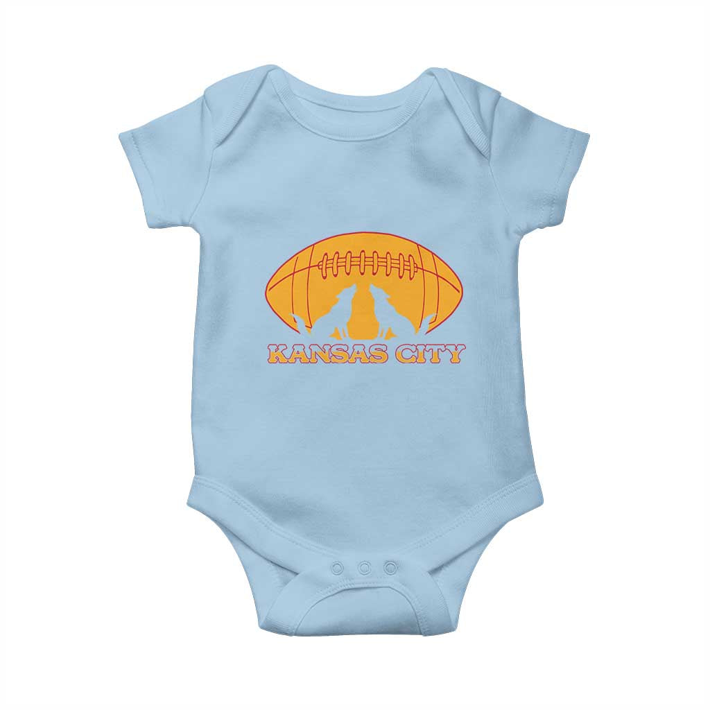 Football Lover Gift Baby Onesie Midwest Wolf Spirit TS12 Light Blue Print Your Wear
