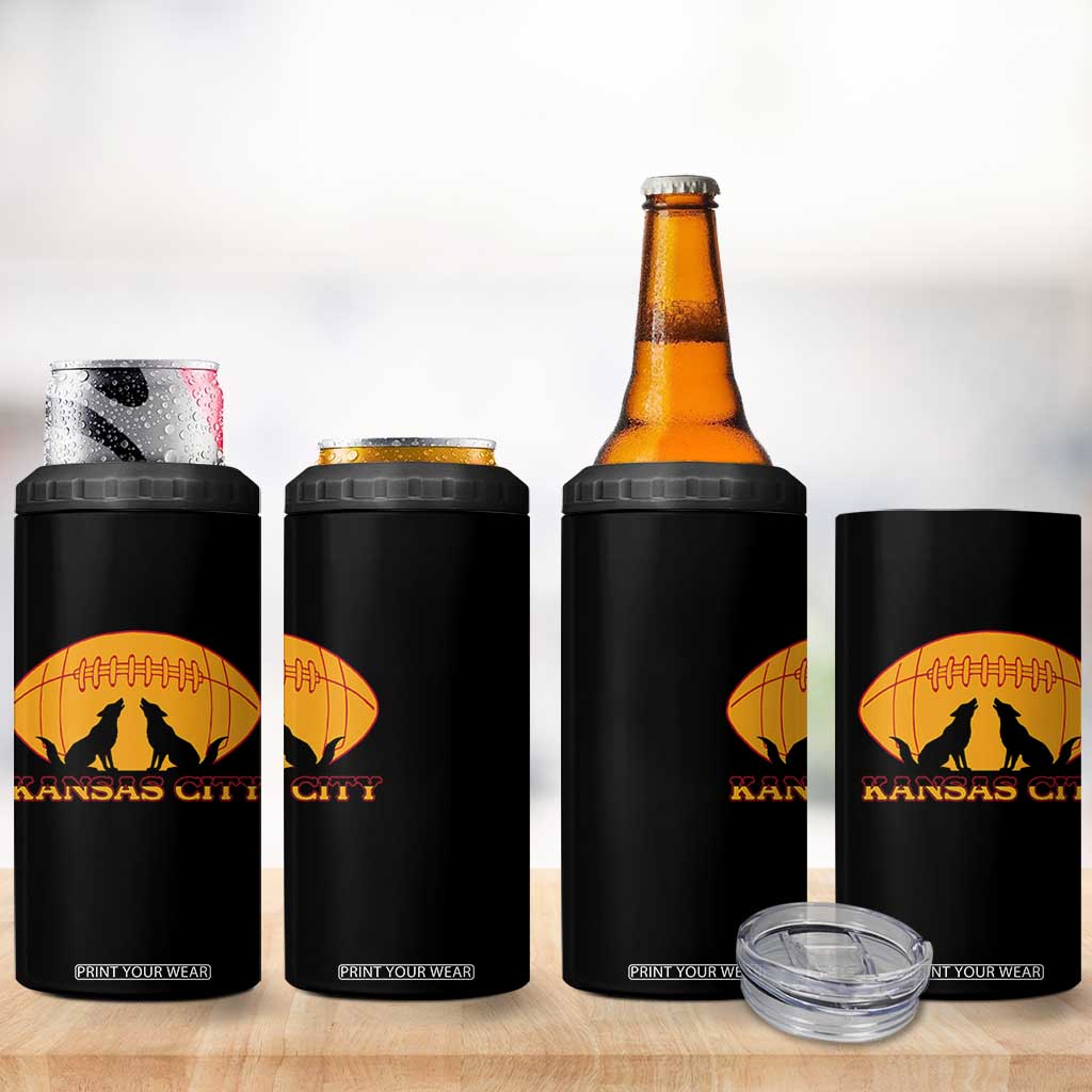 Football Lover Gift 4 in 1 Can Cooler Tumbler Midwest Wolf Spirit TS12 Print Your Wear