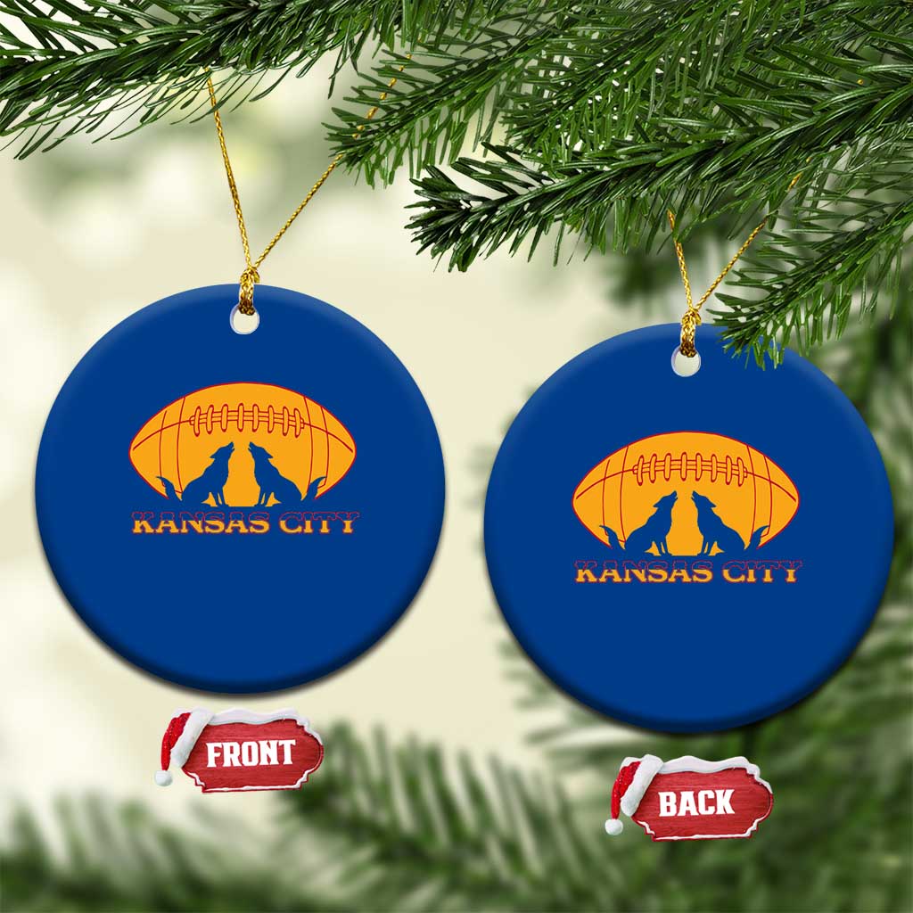 Football Lover Gift Ceramic Ornament Midwest Wolf Spirit TS12 1pc Blue Print Your Wear