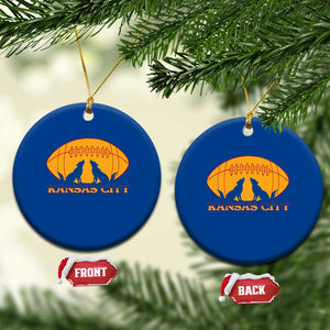 Football Lover Gift Ceramic Ornament Midwest Wolf Spirit TS12 1pc Blue Print Your Wear
