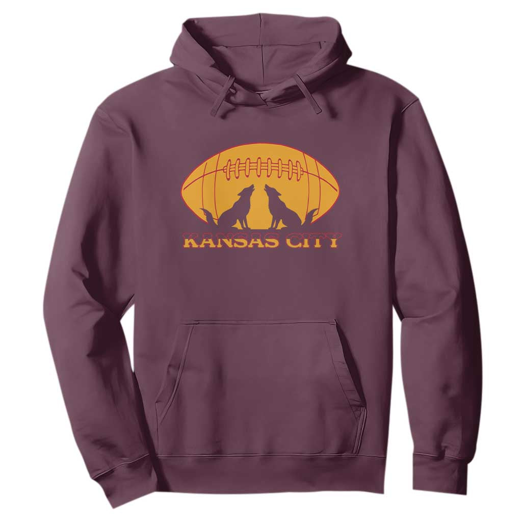 Football Lover Gift Hoodie Midwest Wolf Spirit TS12 Maroon Print Your Wear