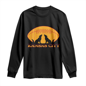 Football Lover Gift Long Sleeve Shirt Midwest Wolf Spirit TS12 Black Print Your Wear