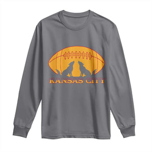 Football Lover Gift Long Sleeve Shirt Midwest Wolf Spirit TS12 Charcoal Print Your Wear