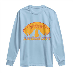 Football Lover Gift Long Sleeve Shirt Midwest Wolf Spirit TS12 Light Blue Print Your Wear