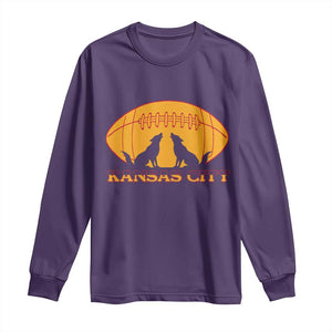Football Lover Gift Long Sleeve Shirt Midwest Wolf Spirit TS12 Purple Print Your Wear