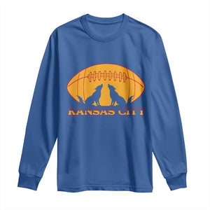 Football Lover Gift Long Sleeve Shirt Midwest Wolf Spirit TS12 Royal Blue Print Your Wear