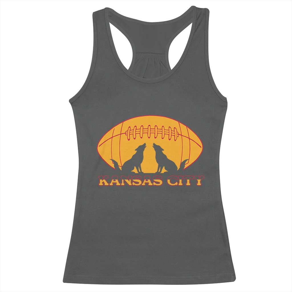 Football Lover Gift Racerback Tank Top Midwest Wolf Spirit TS12 Dark Heather Print Your Wear