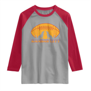 Football Lover Gift Raglan Shirt Midwest Wolf Spirit TS12 Sport Gray Red Print Your Wear
