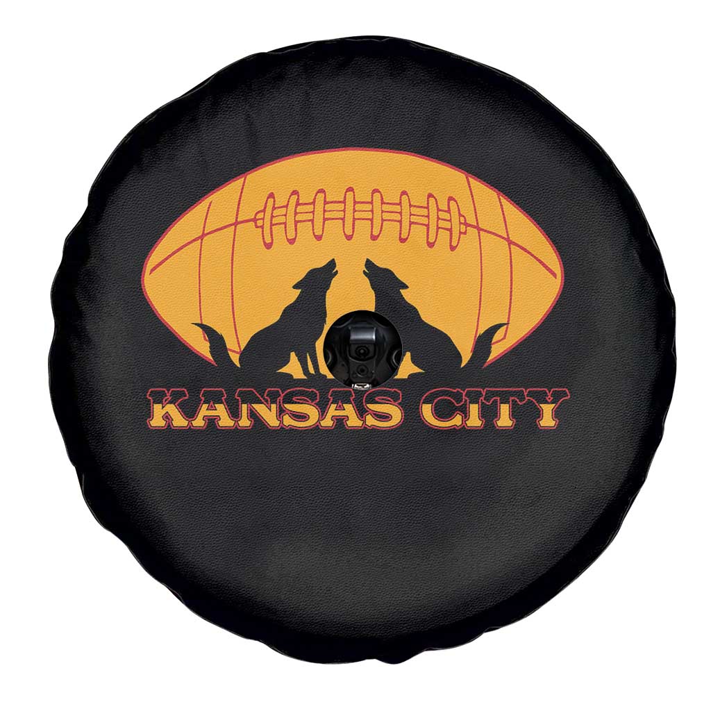 Football Lover Gift Spare Tire Cover Midwest Wolf Spirit TS12 Print Your Wear