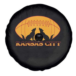 Football Lover Gift Spare Tire Cover Midwest Wolf Spirit TS12 Print Your Wear