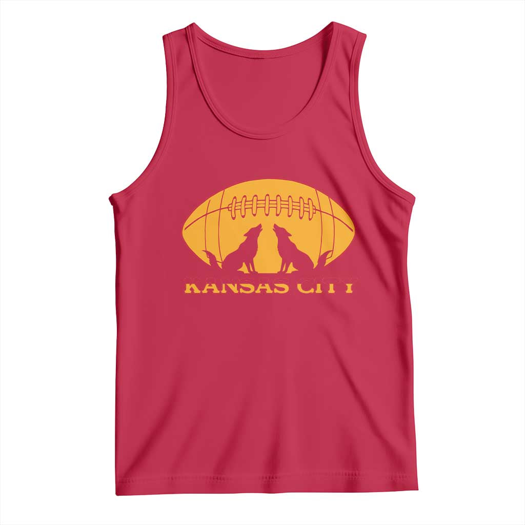Football Lover Gift Tank Top Midwest Wolf Spirit TS12 Red Print Your Wear
