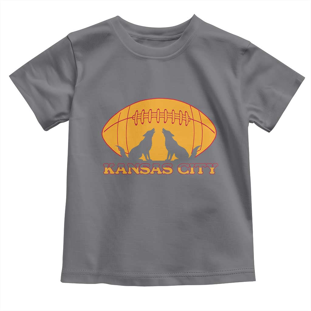 Football Lover Gift Toddler T Shirt Midwest Wolf Spirit TS12 Charcoal Print Your Wear