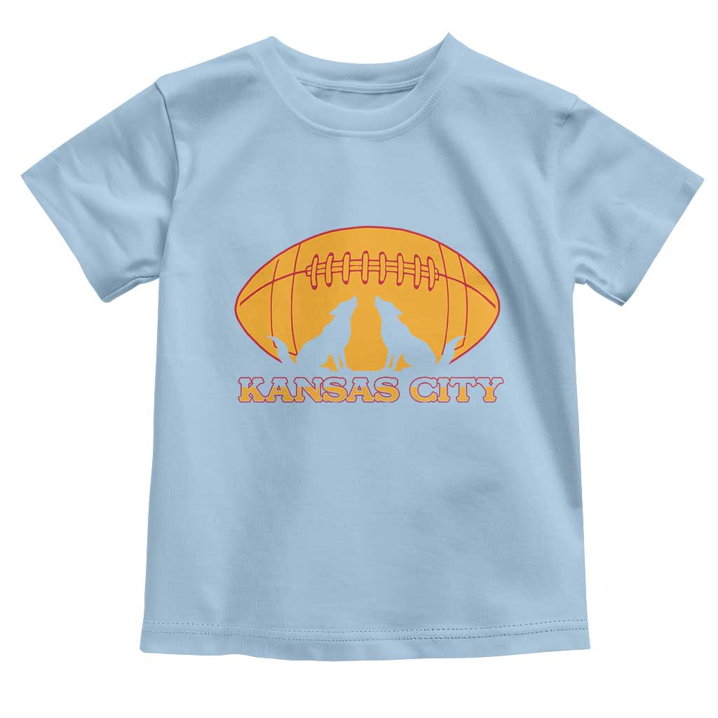 Football Lover Gift Toddler T Shirt Midwest Wolf Spirit TS12 Light Blue Print Your Wear
