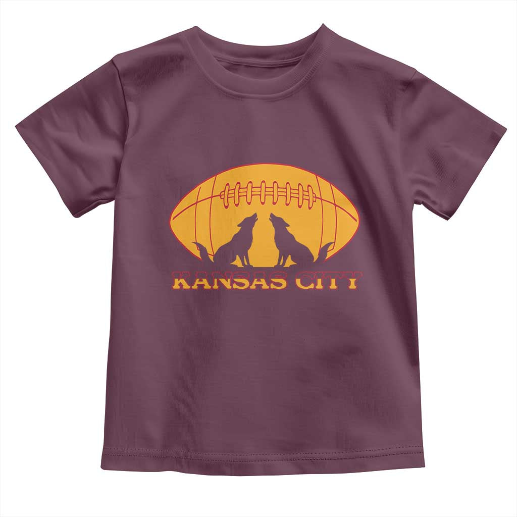 Football Lover Gift Toddler T Shirt Midwest Wolf Spirit TS12 Maroon Print Your Wear
