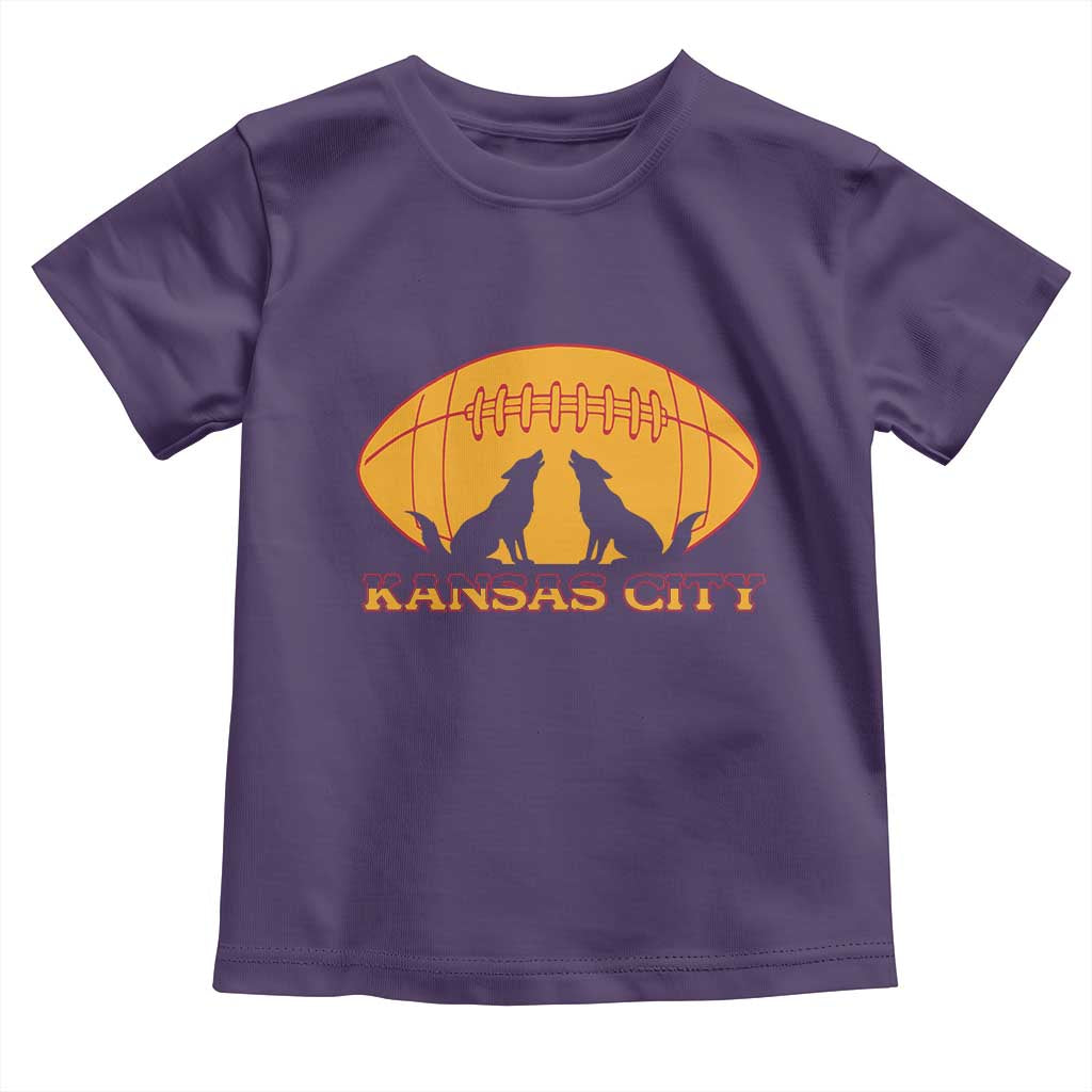 Football Lover Gift Toddler T Shirt Midwest Wolf Spirit TS12 Purple Print Your Wear