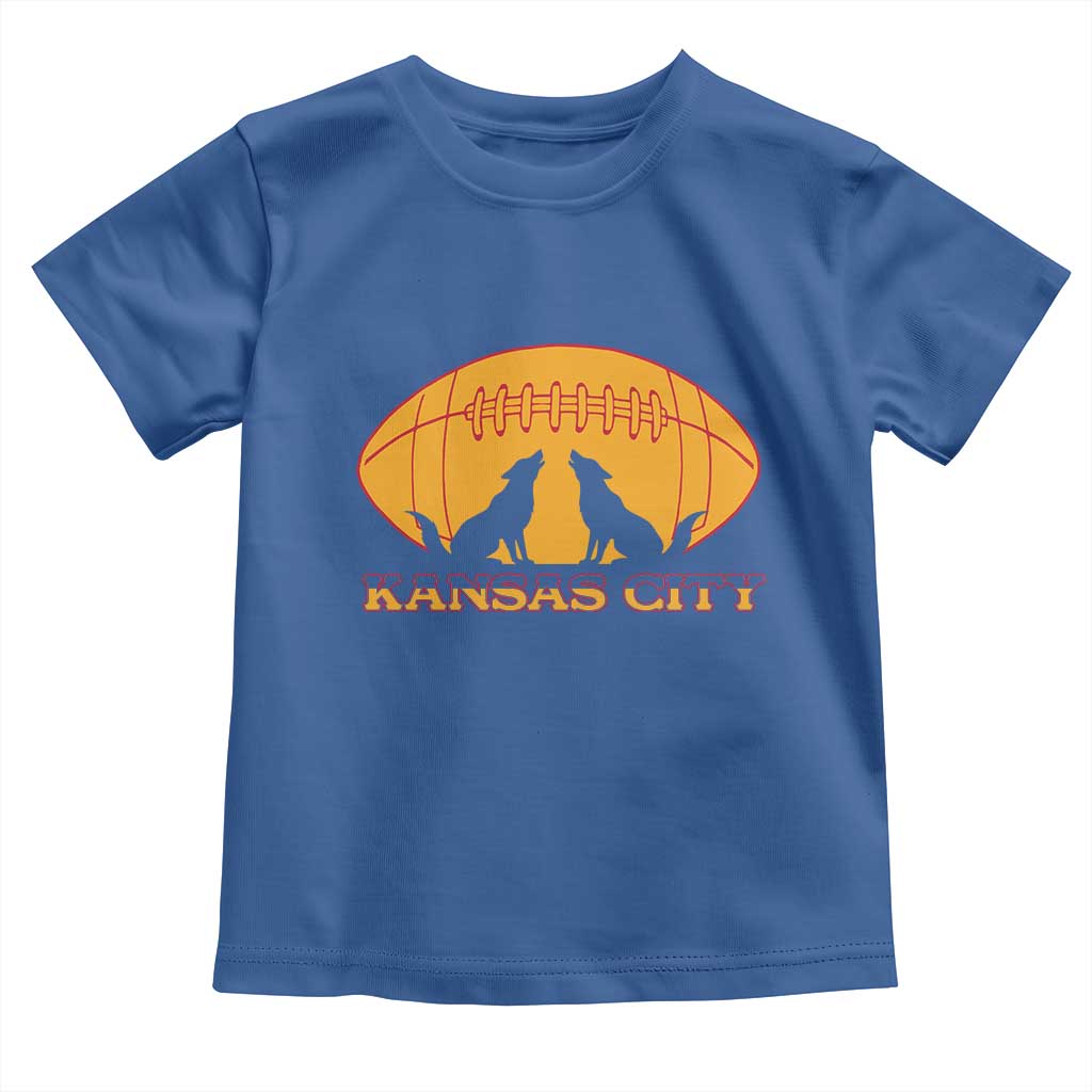 Football Lover Gift Toddler T Shirt Midwest Wolf Spirit TS12 Royal Blue Print Your Wear