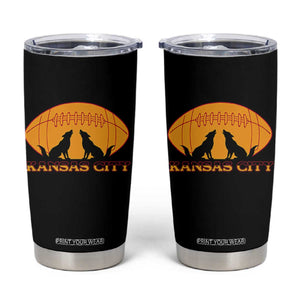Football Lover Gift Tumbler Cup Midwest Wolf Spirit TS12 Black Print Your Wear