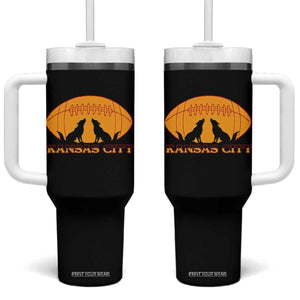 Football Lover Gift Tumbler With Handle Midwest Wolf Spirit TS12 One Size: 40 oz Black Print Your Wear