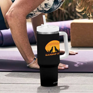 Football Lover Gift Tumbler With Handle Midwest Wolf Spirit TS12 Print Your Wear