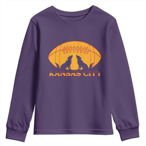 Football Lover Gift Youth Sweatshirt Midwest Wolf Spirit TS12 Purple Print Your Wear
