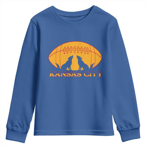 Football Lover Gift Youth Sweatshirt Midwest Wolf Spirit TS12 Royal Blue Print Your Wear