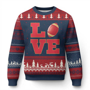 Love Midwest Football Ugly Christmas Sweater Gift For Football Fans TS12 Navy Red Print Your Wear