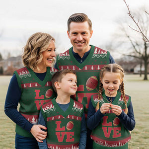 Love Midwest Football V-Neck Knit Sweater Vest Gift For Football Fans TS12 Red Green Print Your Wear