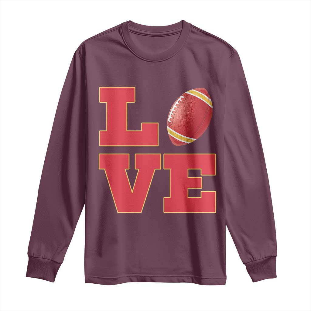 Love Midwest Football Long Sleeve Shirt Gift For Football Fans TS12 Maroon Print Your Wear