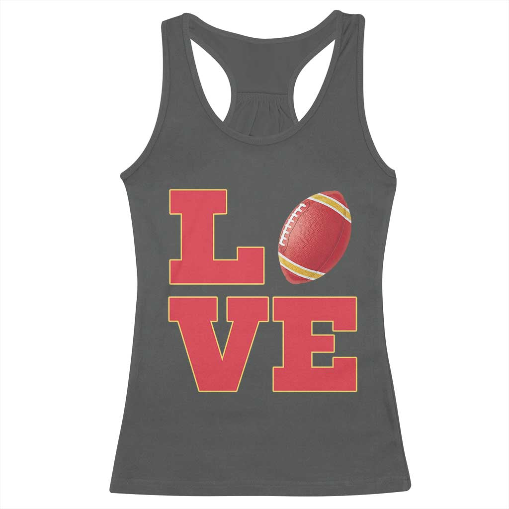 Love Midwest Football Racerback Tank Top Gift For Football Fans TS12 Dark Heather Print Your Wear