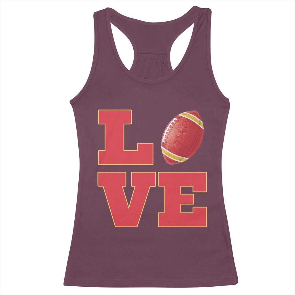 Love Midwest Football Racerback Tank Top Gift For Football Fans TS12 Maroon Print Your Wear