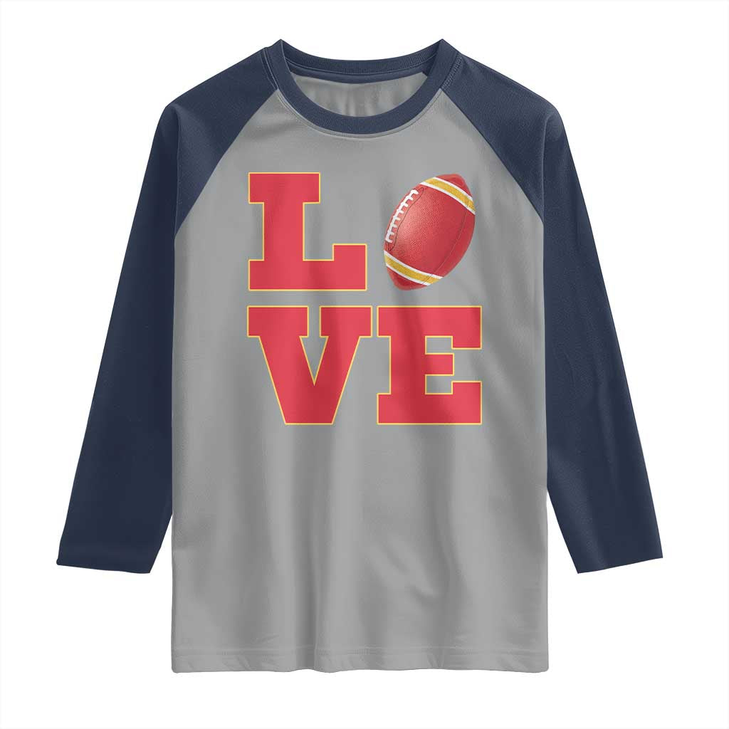 Love Midwest Football Raglan Shirt Gift For Football Fans TS12 Sport Gray Navy Print Your Wear