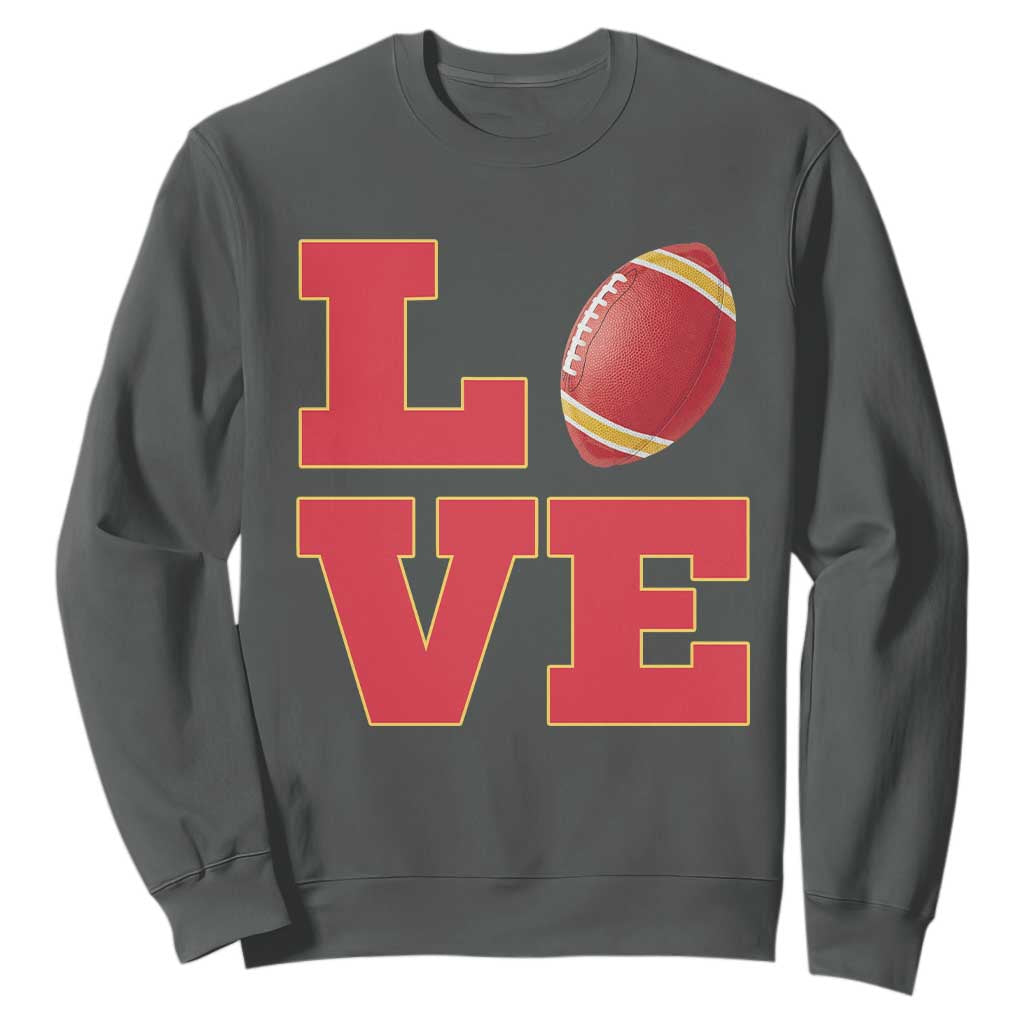 Love Midwest Football Sweatshirt Gift For Football Fans TS12 Dark Heather Print Your Wear