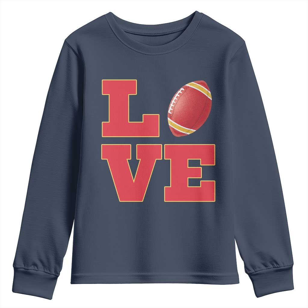 Love Midwest Football Youth Sweatshirt Gift For Football Fans TS12 Navy Print Your Wear
