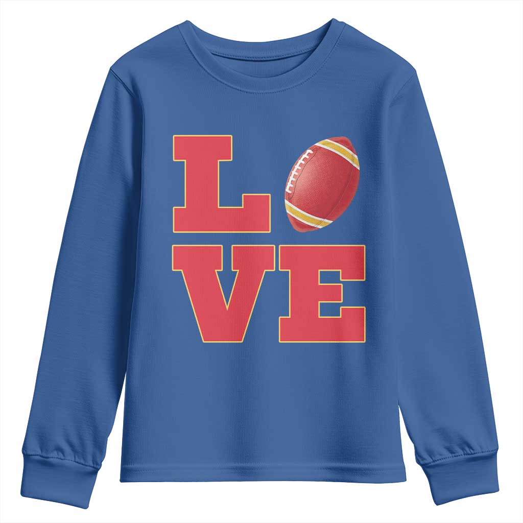 Love Midwest Football Youth Sweatshirt Gift For Football Fans TS12 Royal Blue Print Your Wear