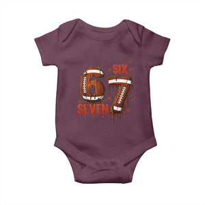 American Football Six Seven Meme Baby Onesie Funny Gen Z Alpha Gift TS12 Maroon Print Your Wear