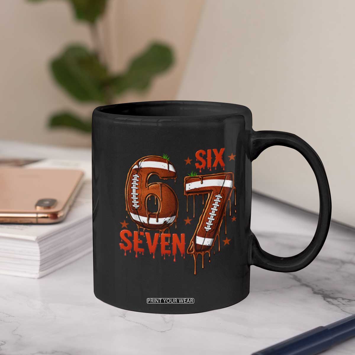 American Football Six Seven Meme Coffee Mug Funny Gen Z Alpha Gift TS12 Print Your Wear