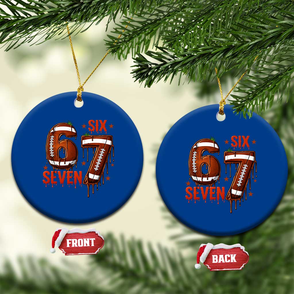 American Football Six Seven Meme Ceramic Ornament Funny Gen Z Alpha Gift TS12 1pc Blue Print Your Wear