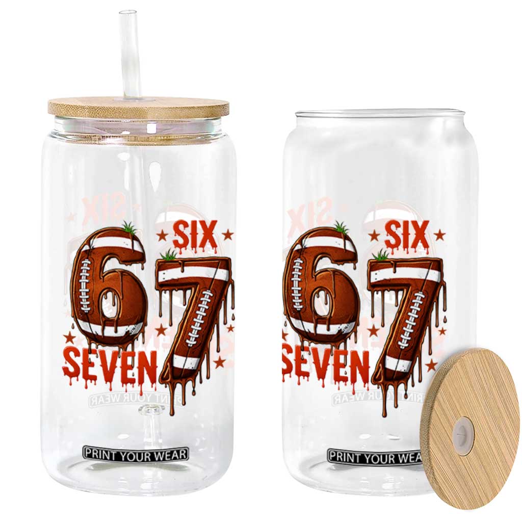 American Football Six Seven Meme Glass Can Funny Gen Z Alpha Gift TS12 Print Your Wear